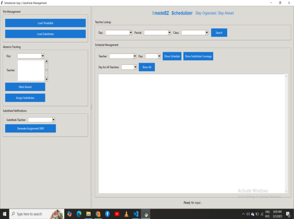 Schedulizer App (Python + Tkinter)